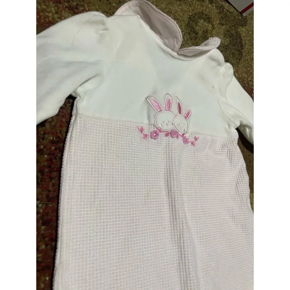 First‎ Impressions Vintage 6/9 month Pink Soft Embroidered Baby Bubble Romper
